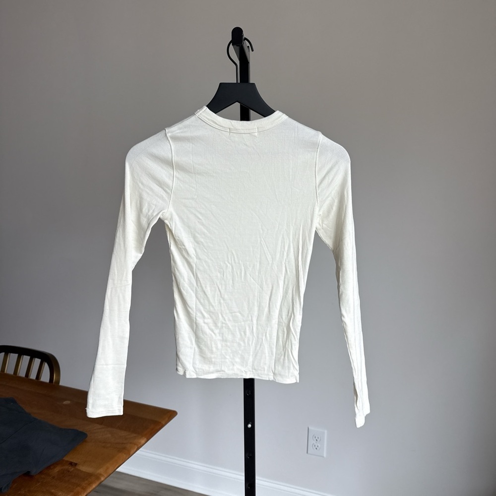Joah Brown cream ribbed long sleeve S/M - Picture 3 of 3